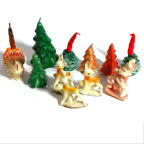 Vintage Lot 12 Holiday Candles Christmas Thanksgiving Gurley & Other MCM Decor - Picture 9 of 9